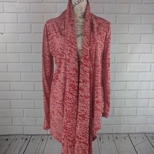 SOYBU Yoga Wrap Lightweight Cardigan Red Marbled